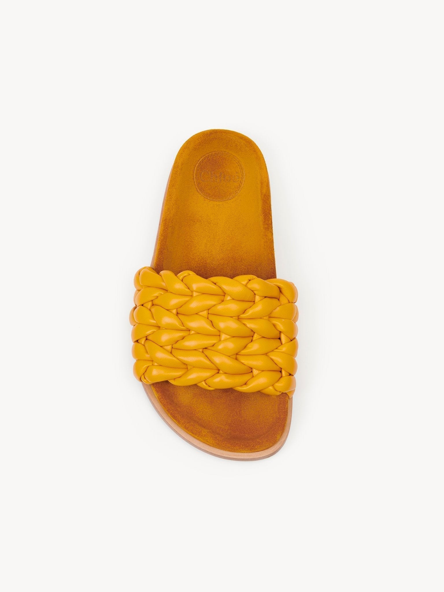 Mules plates Kacey en cuir - Saffron Orange