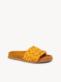 Mules plates Kacey en cuir - Saffron Orange