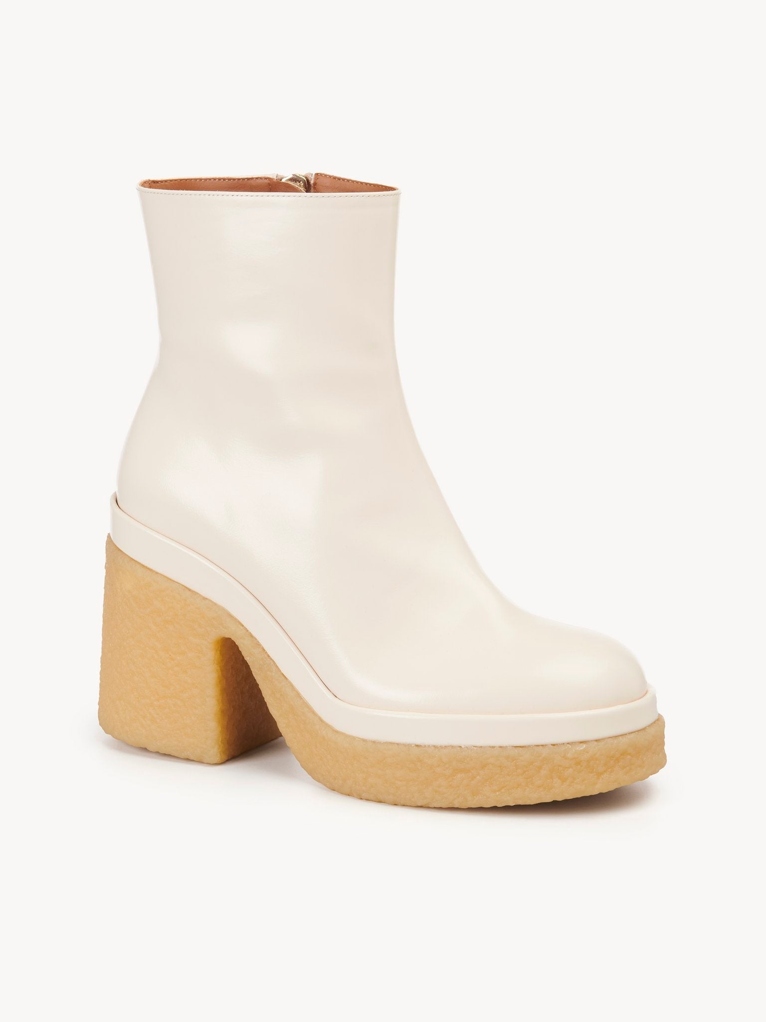 Bottines Kurtys hautes en cuir - Eggshell