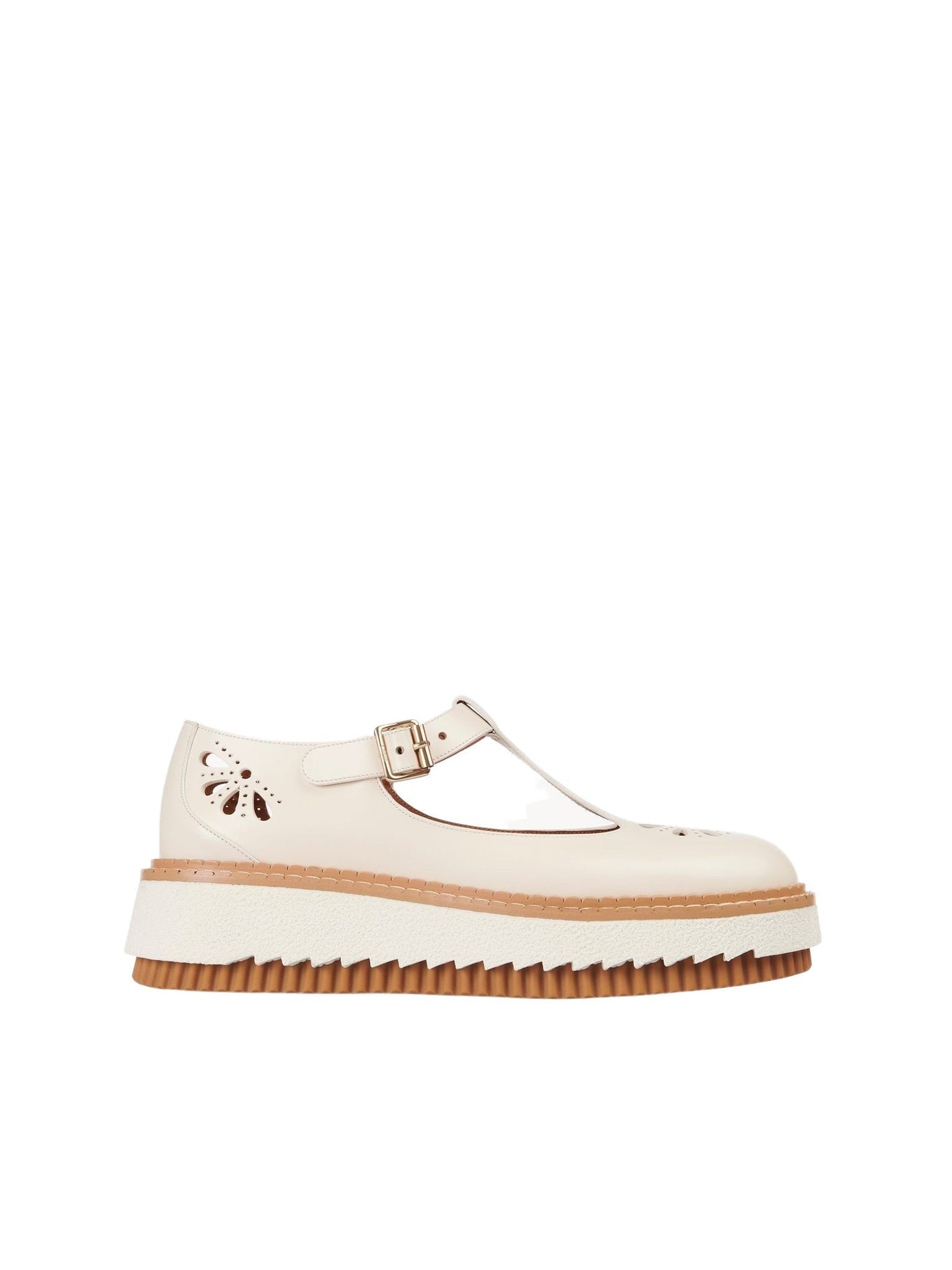 Babies compensées Kurtys en cuir - Eggshell