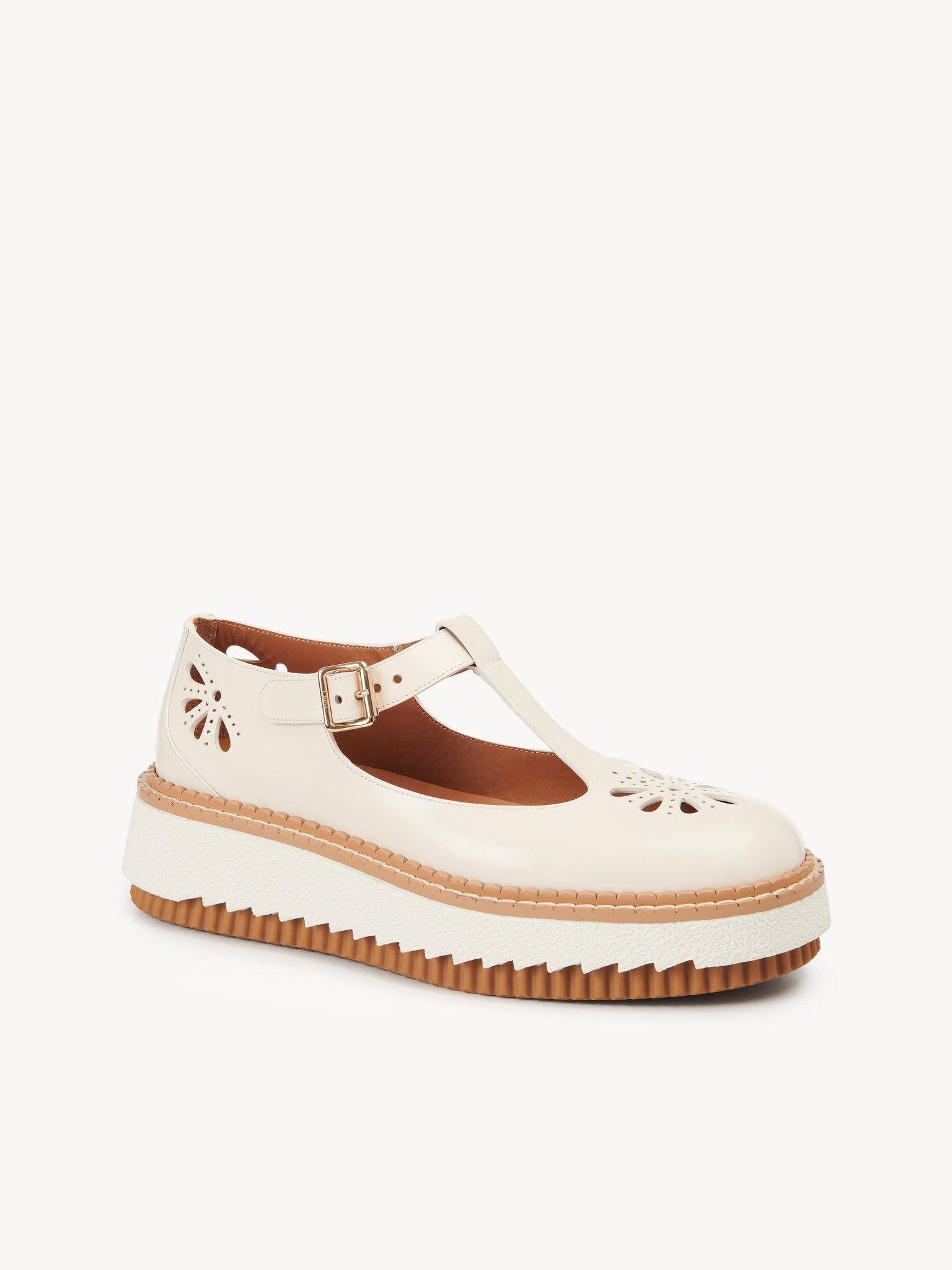 Babies compensées Kurtys en cuir - Eggshell