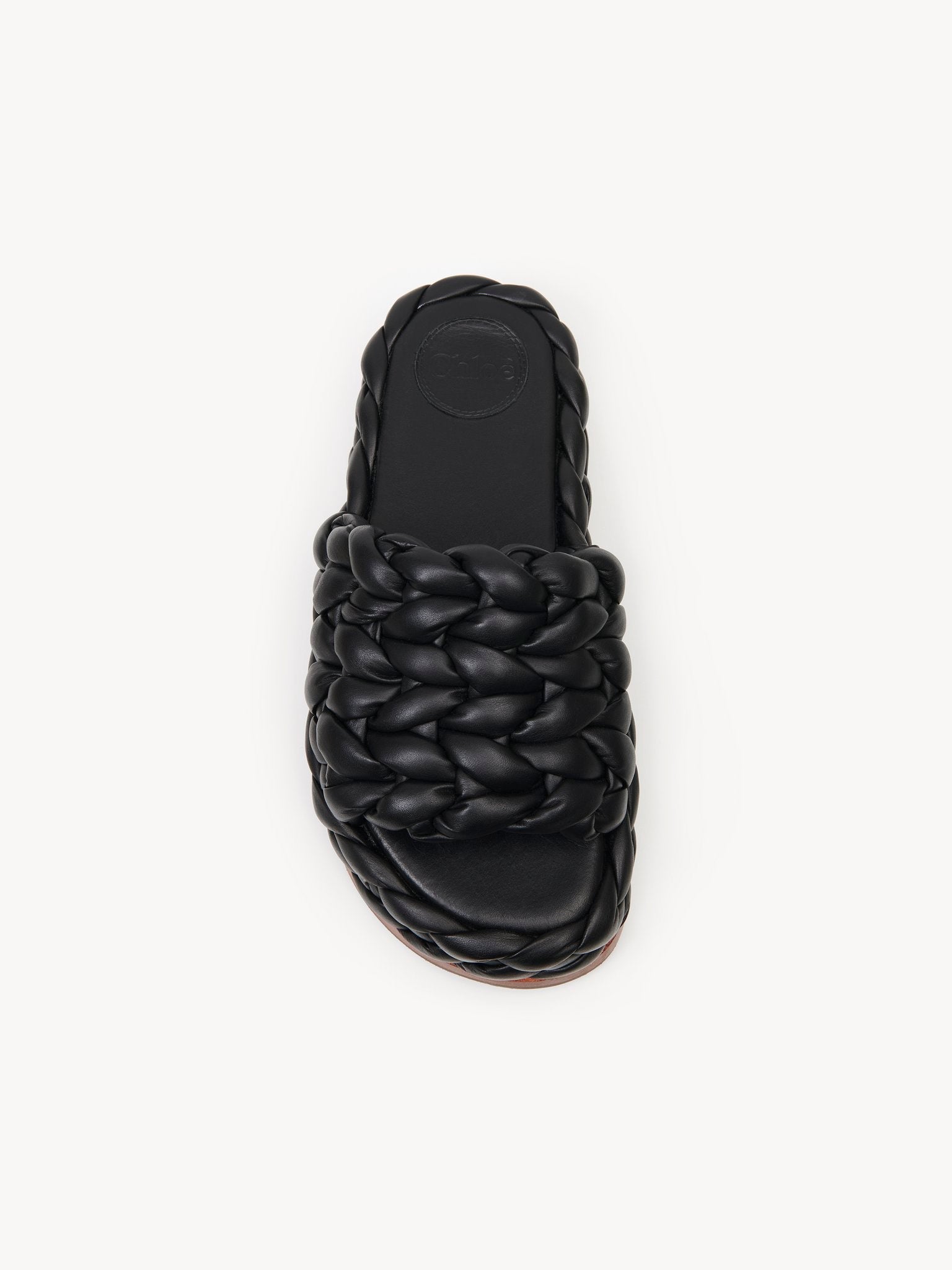 Mules compensées Wavy en cuir - Black