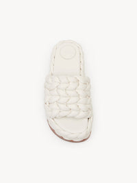 Mules compensées Wavy en cuir - Eggshell