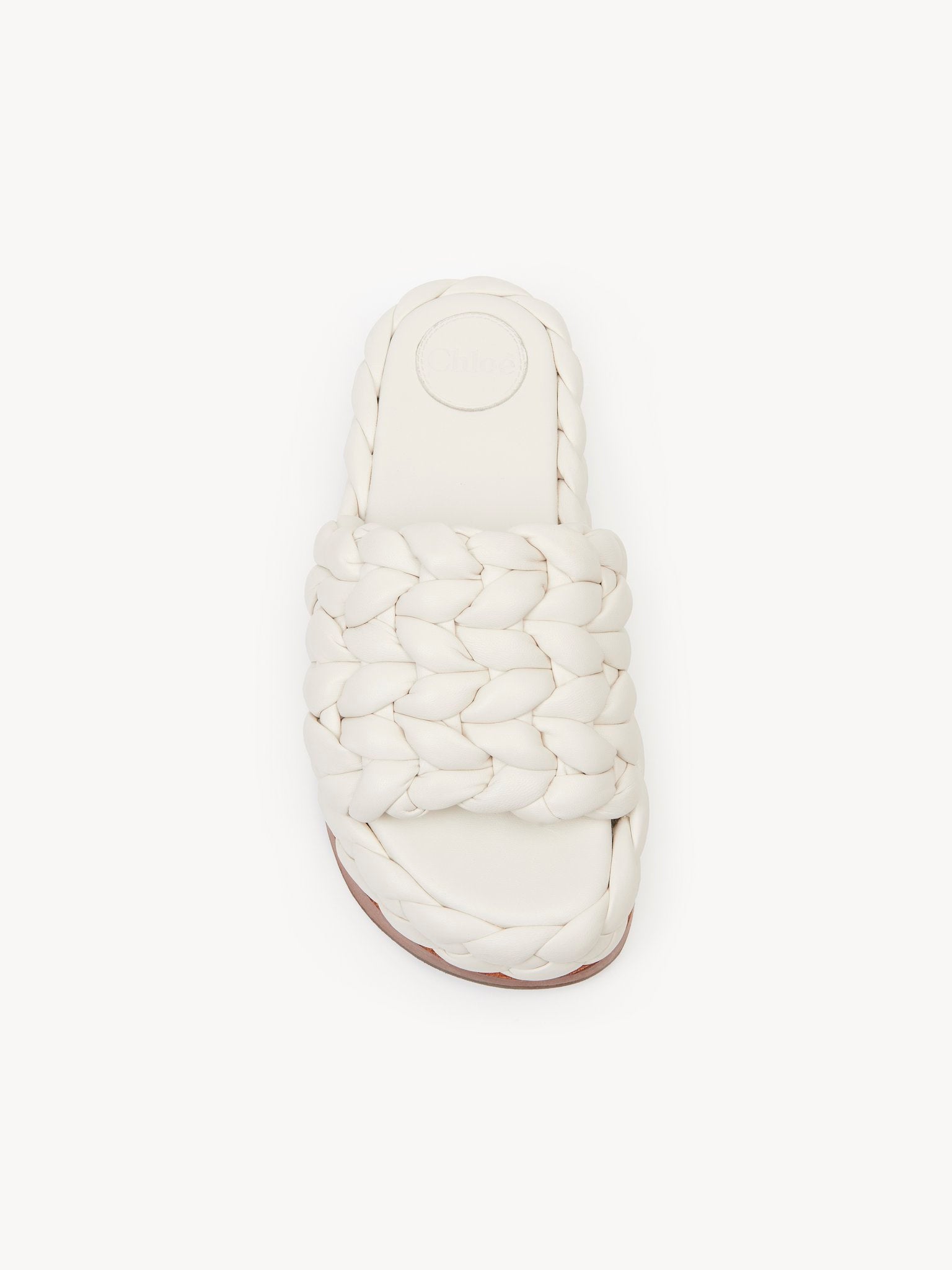 Mules compensées Wavy en cuir - Eggshell