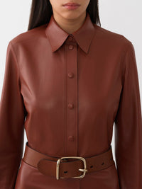 Chemise classique en cuir - Intense Brown