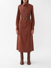 Chemise classique en cuir - Intense Brown