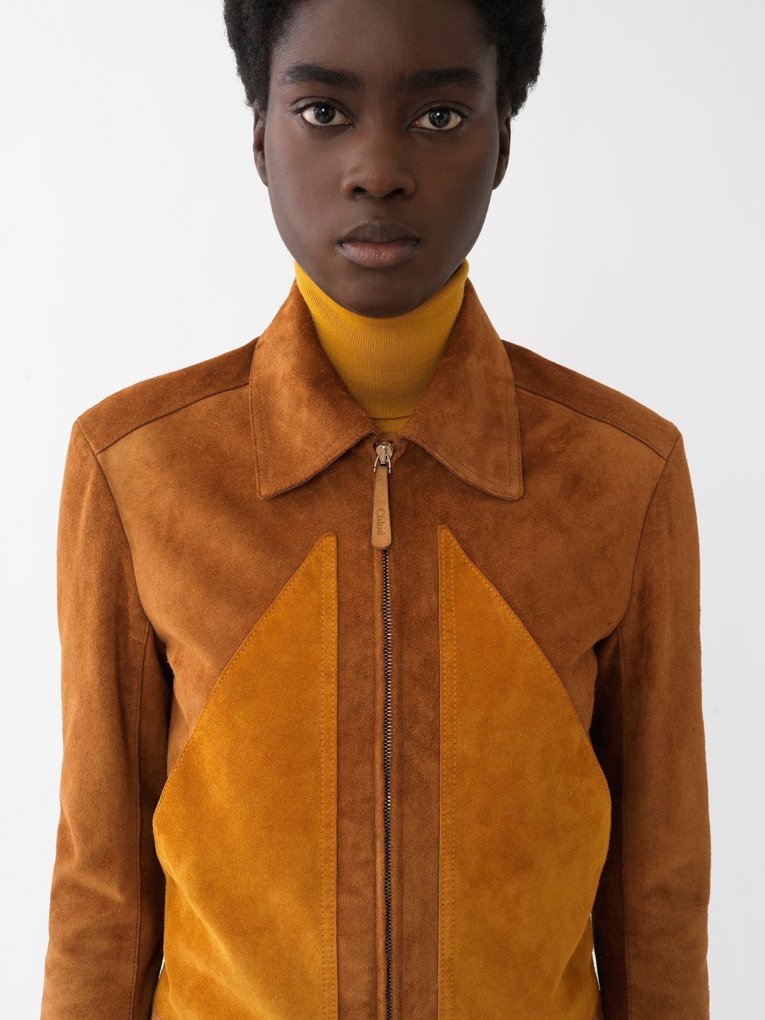 Veste courte en cuir - Brick Brown