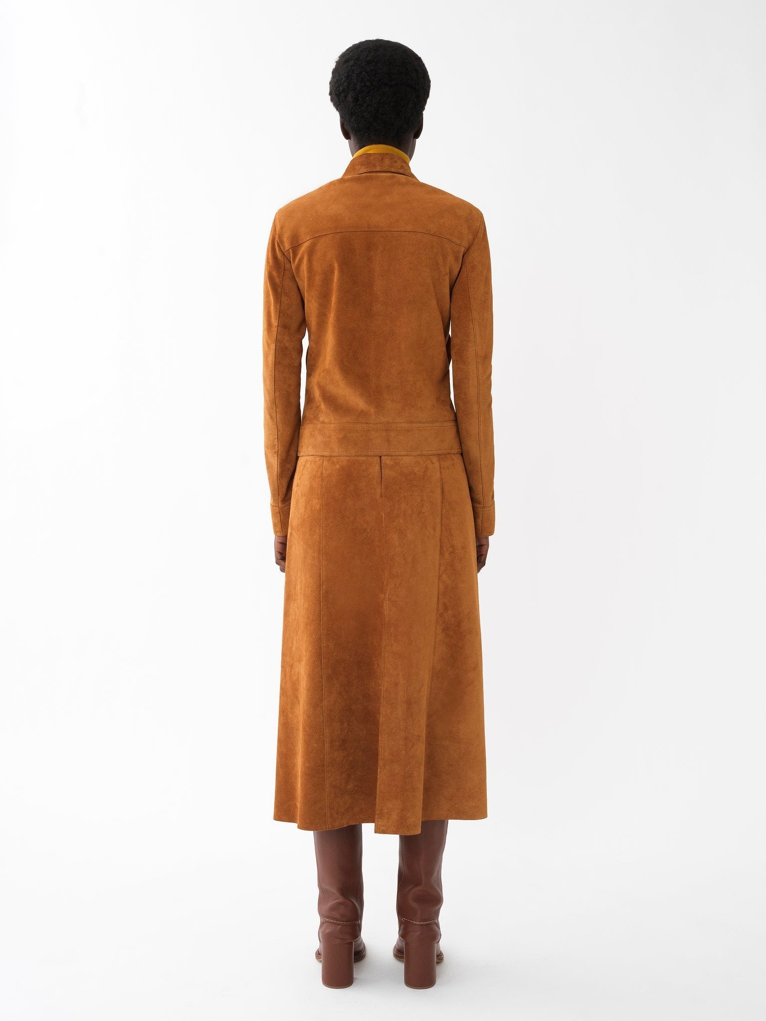 Veste courte en cuir - Brick Brown