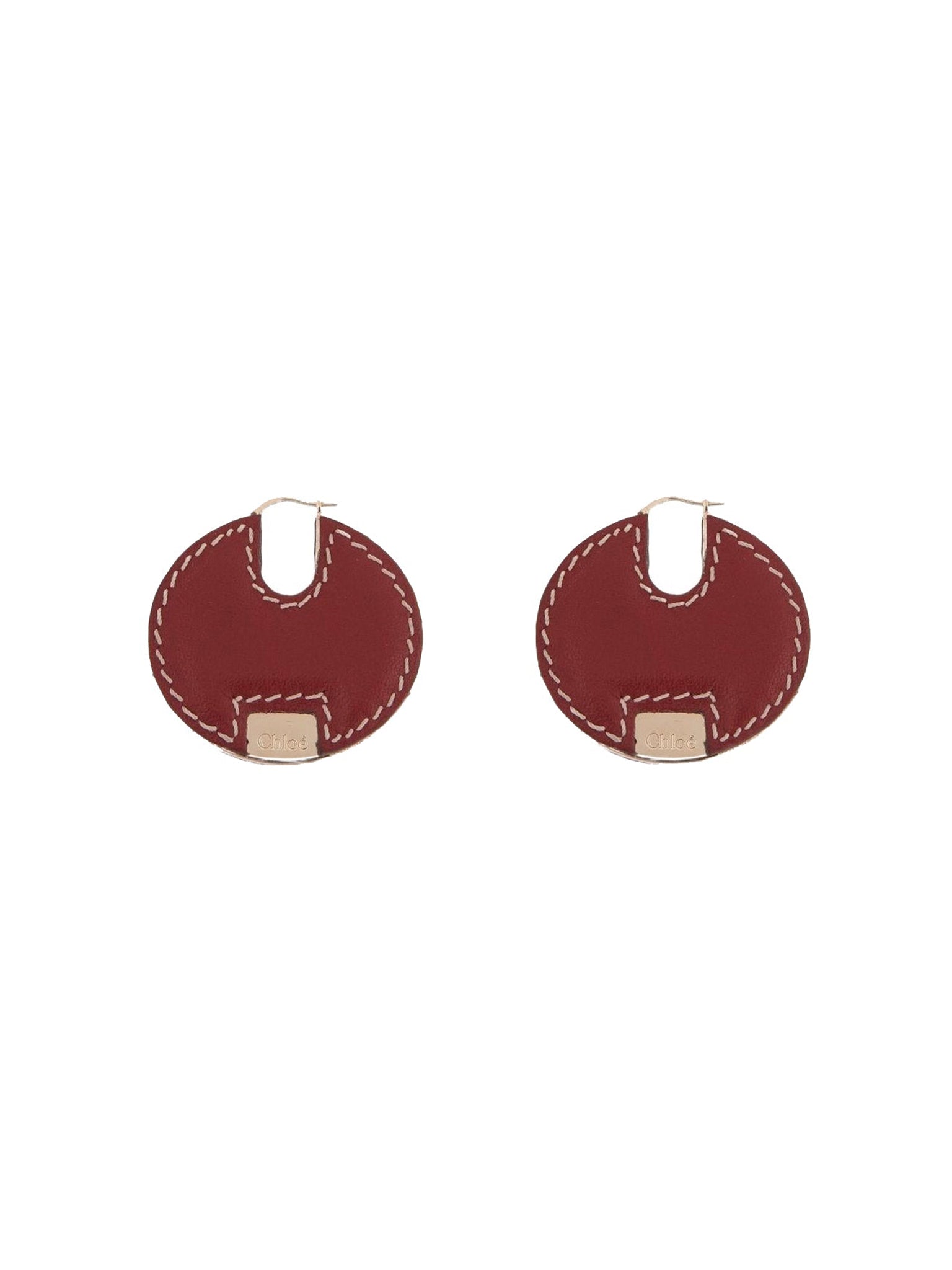 Boucles d’oreilles Edith en laiton - Burgundy