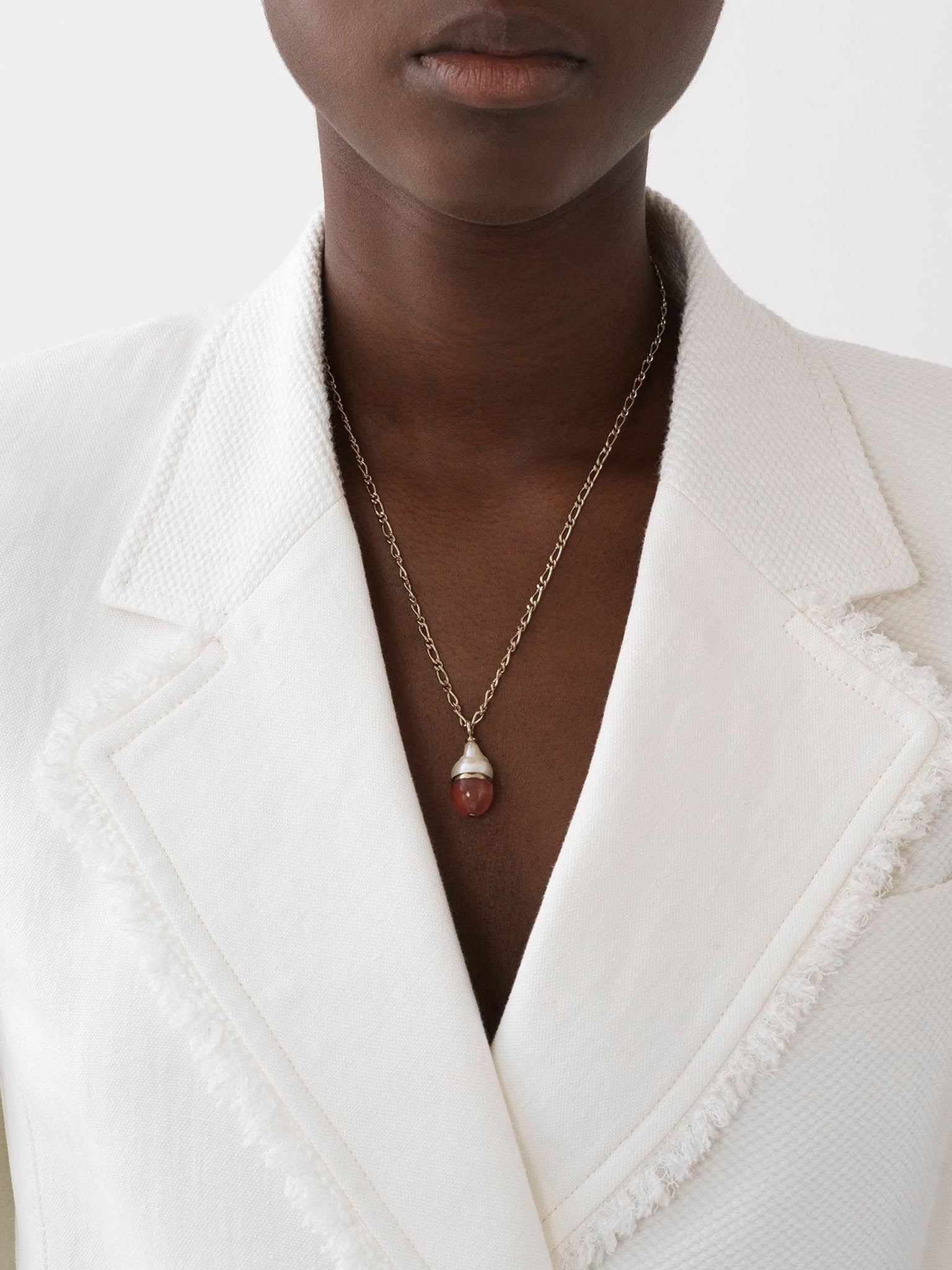 Collier Darcey en laiton - Coral Pink