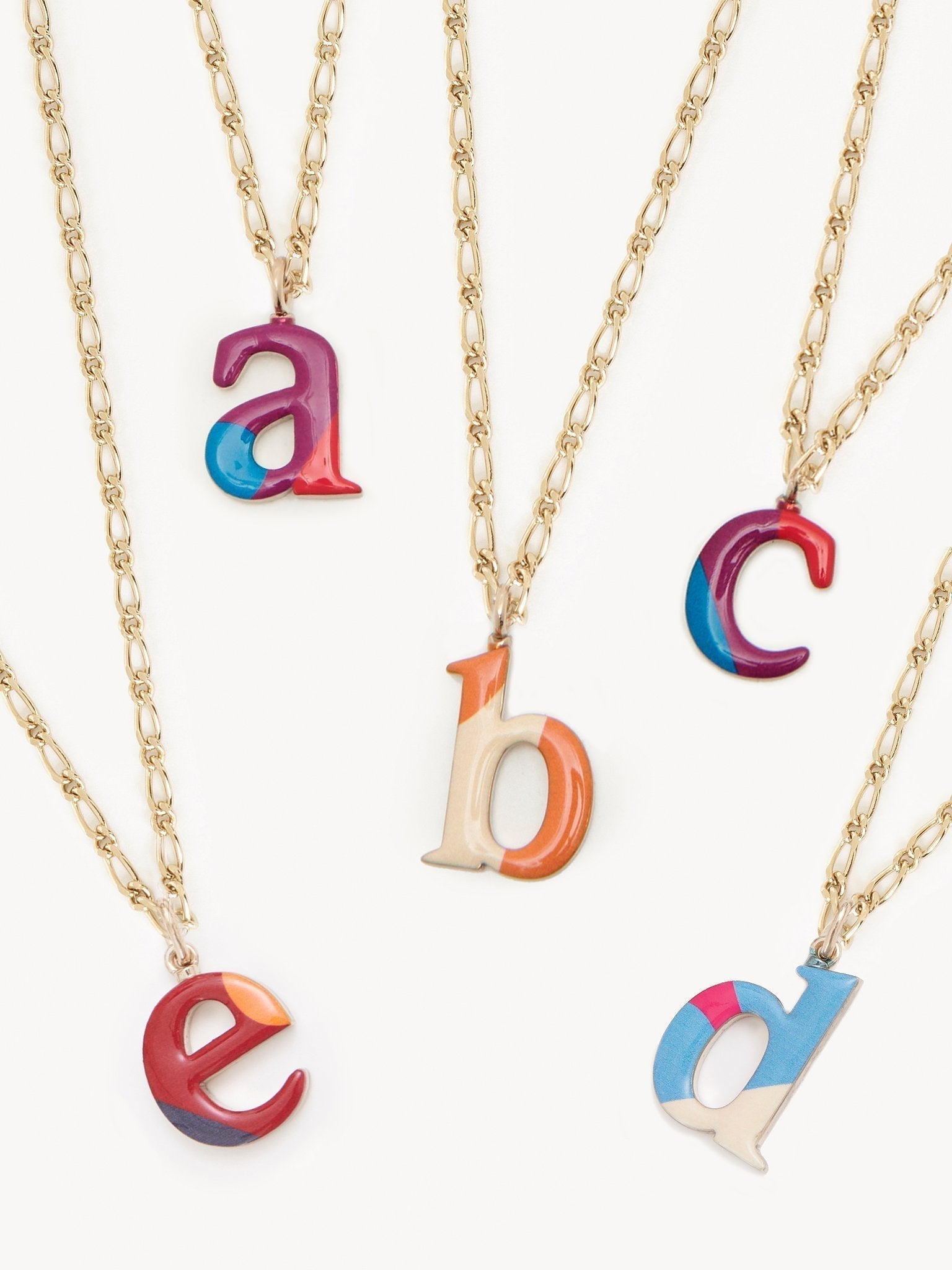 Collier Alphabet Multicolor en laiton - Gold A