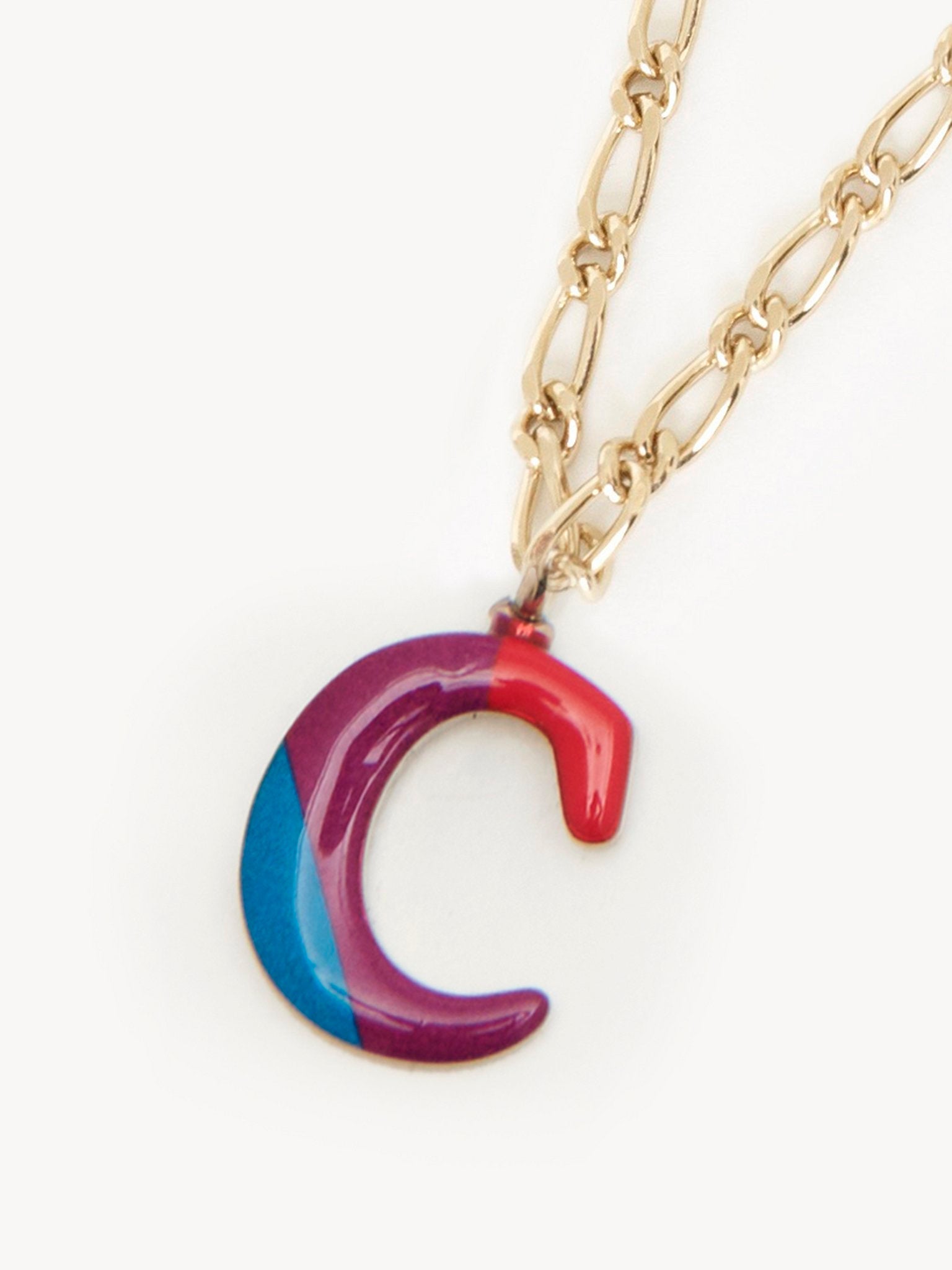 Collier Alphabet Multicolor en laiton - Gold C