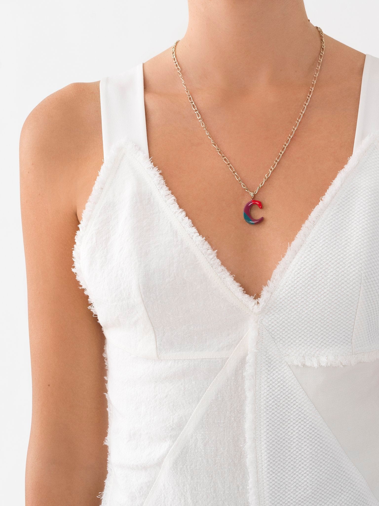 Collier Alphabet Multicolor en laiton - Gold C