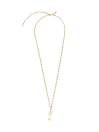 Collier Alphabet Multicolor en laiton - Gold F