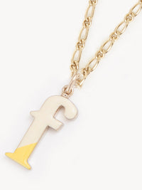Collier Alphabet Multicolor en laiton - Gold F