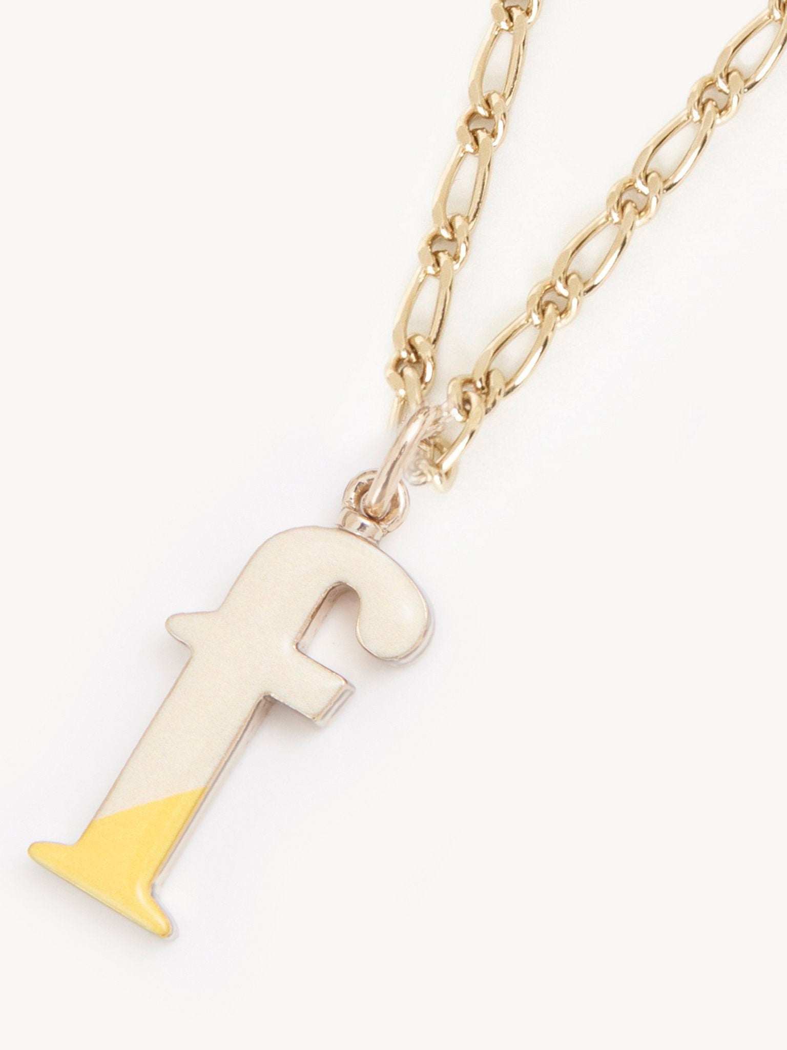 Collier Alphabet Multicolor en laiton - Gold F