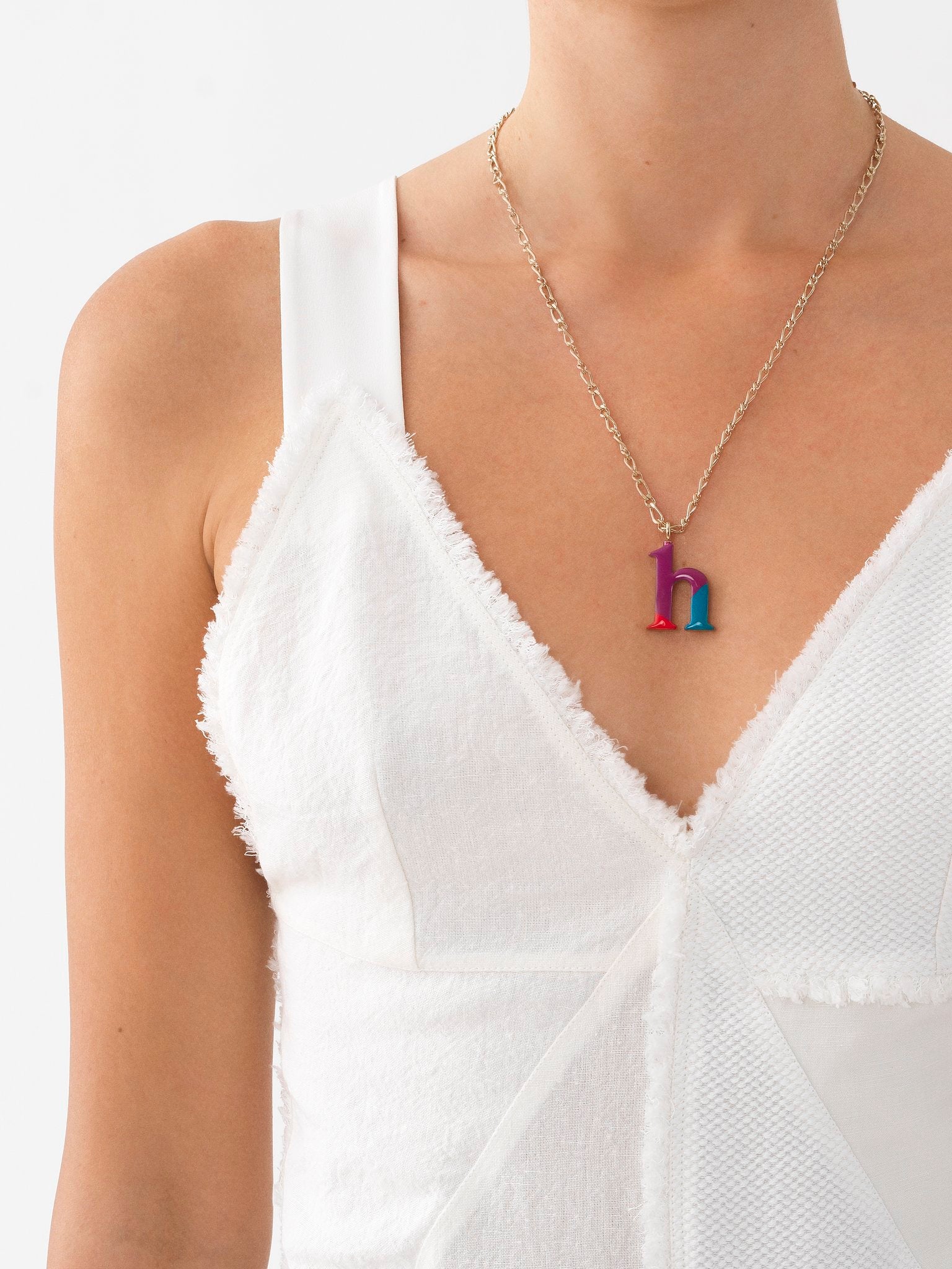 Collier Alphabet Multicolor en laiton - Gold H