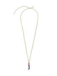 Collier Alphabet Multicolor en laiton - Gold J