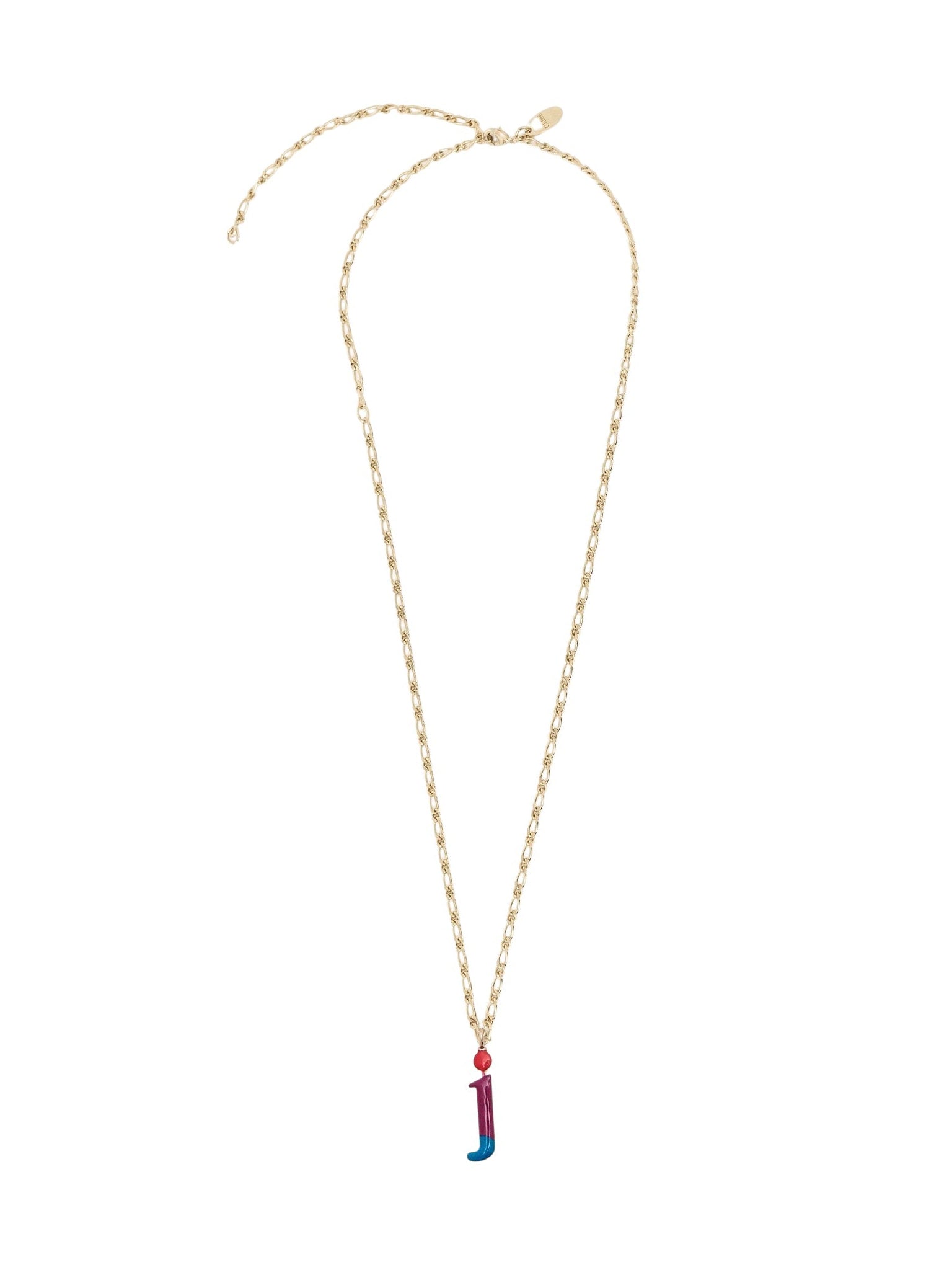Collier Alphabet Multicolor en laiton - Gold J
