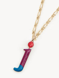 Collier Alphabet Multicolor en laiton - Gold J