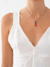 Collier Alphabet Multicolor en laiton - Gold L