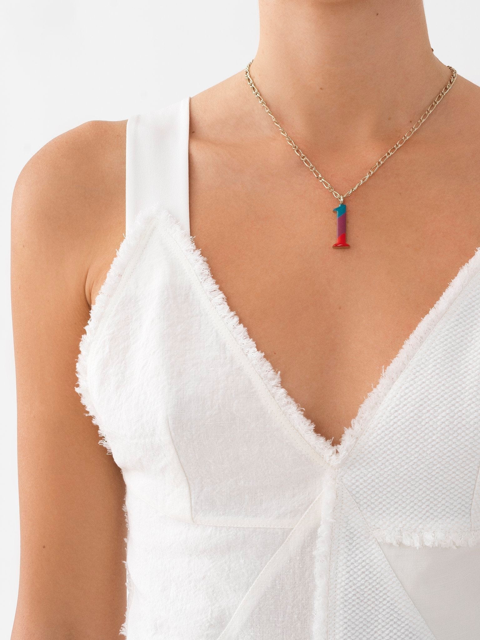 Collier Alphabet Multicolor en laiton - Gold L