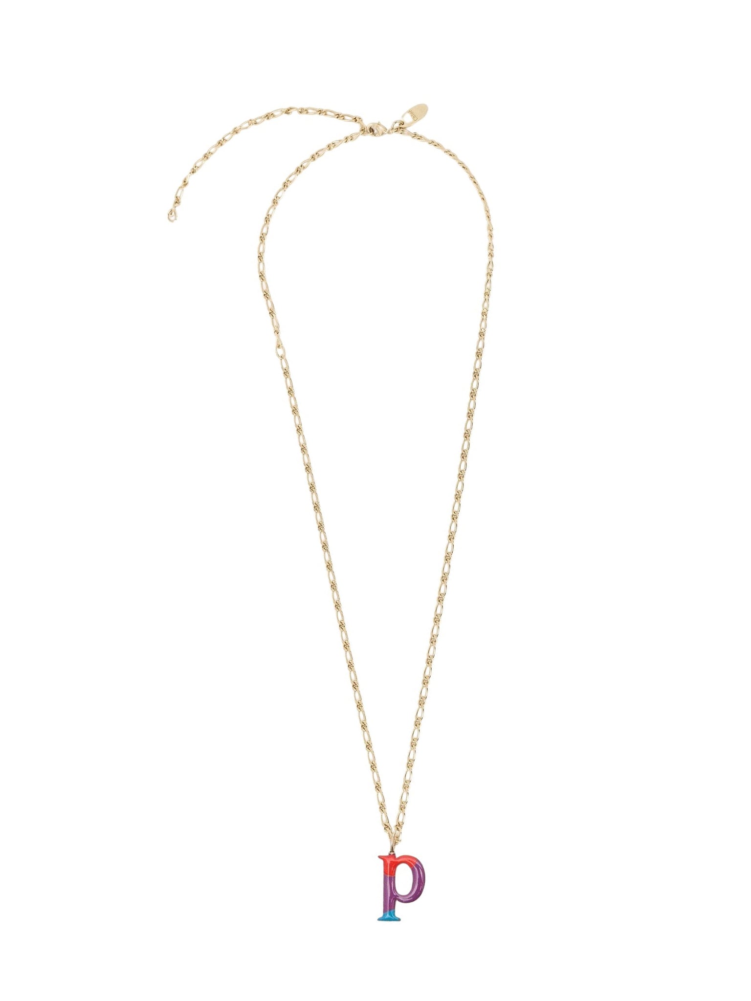 Collier Alphabet Multicolor en laiton - Gold P
