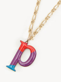 Collier Alphabet Multicolor en laiton - Gold P