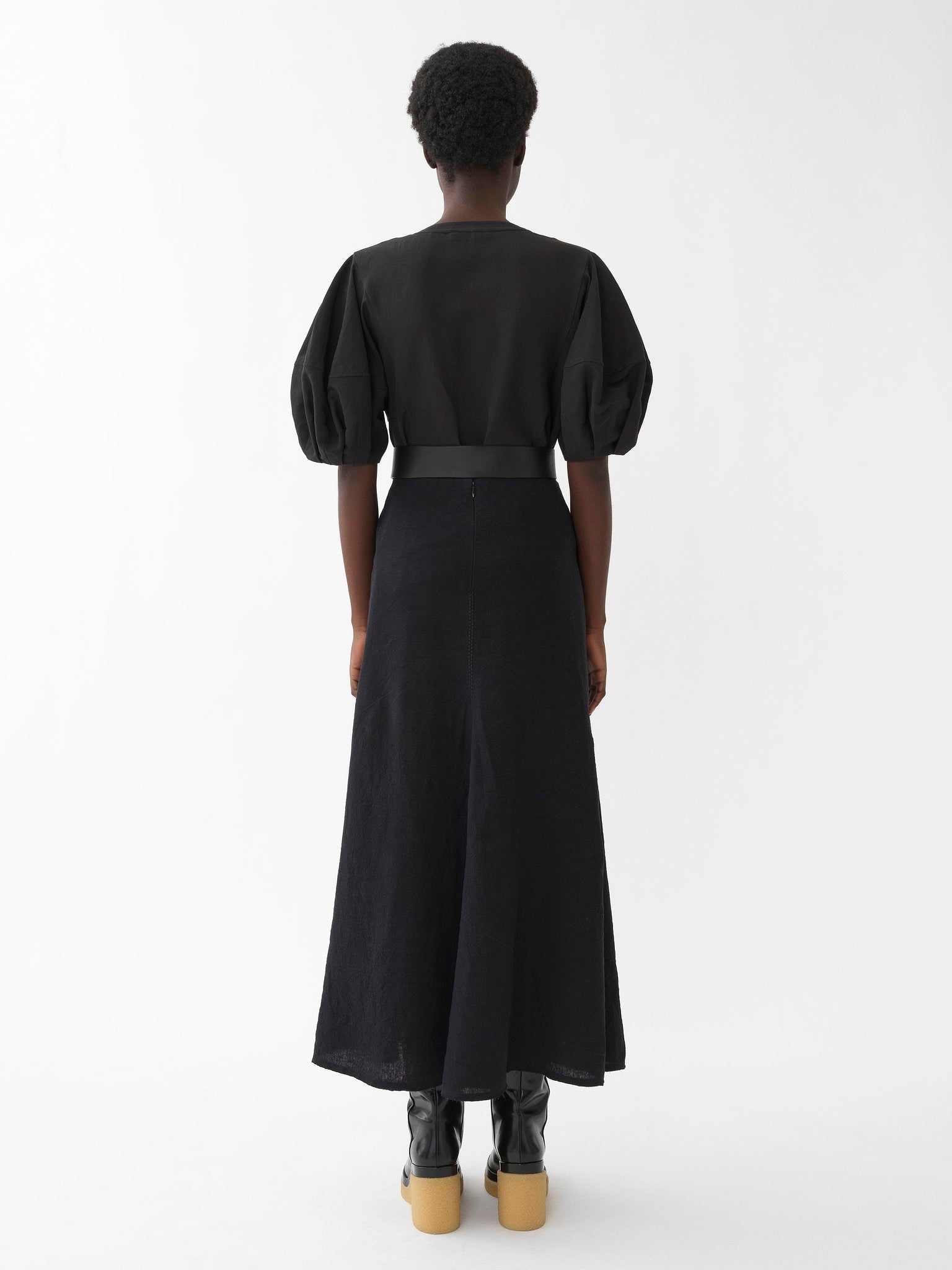 Blouse manches courtes en lin - Black