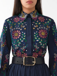 Chemise classique détails découpes - Multicolor Blue