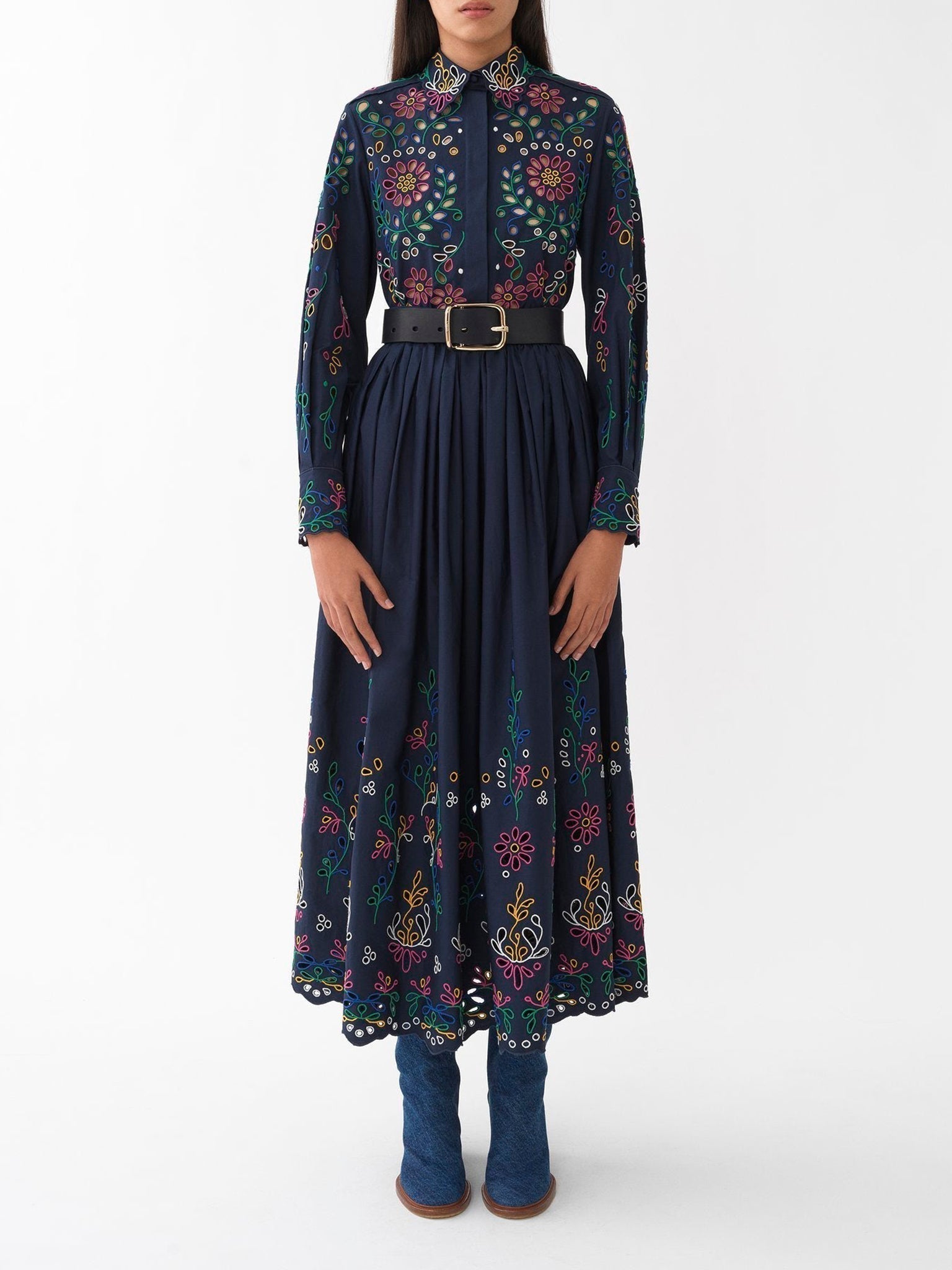 Chemise classique détails découpes - Multicolor Blue