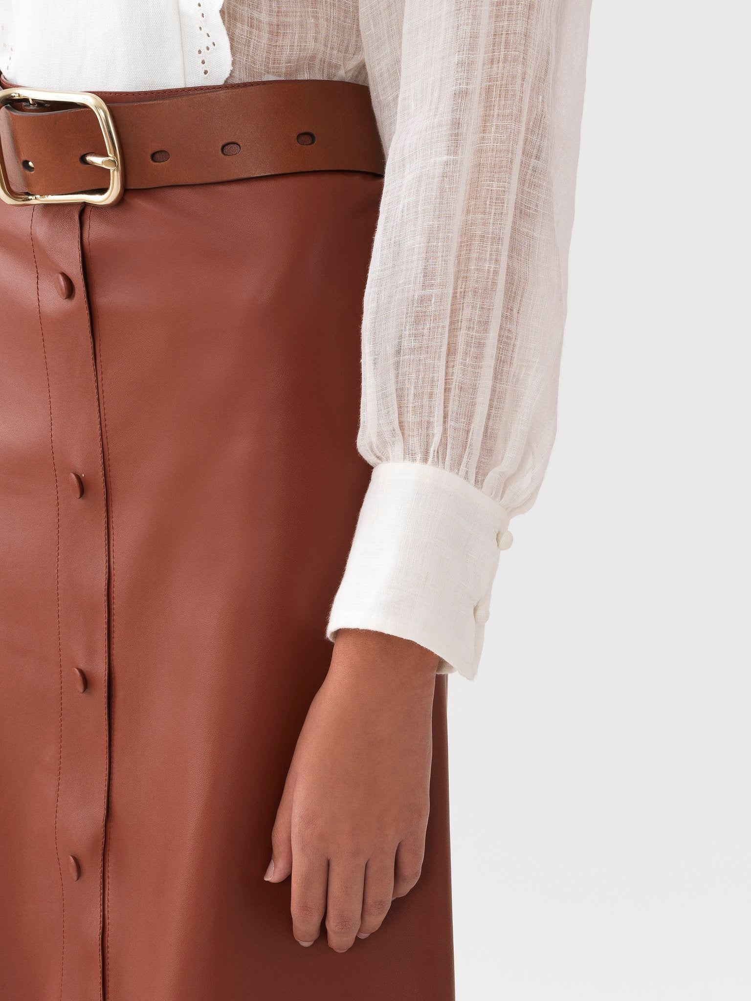 Top manches longues broderie anglaise en lin - Iconic Milk