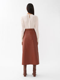 Top manches longues en soie - Dusty White