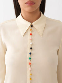 Chemise classique en soie - Seedpearl Beige