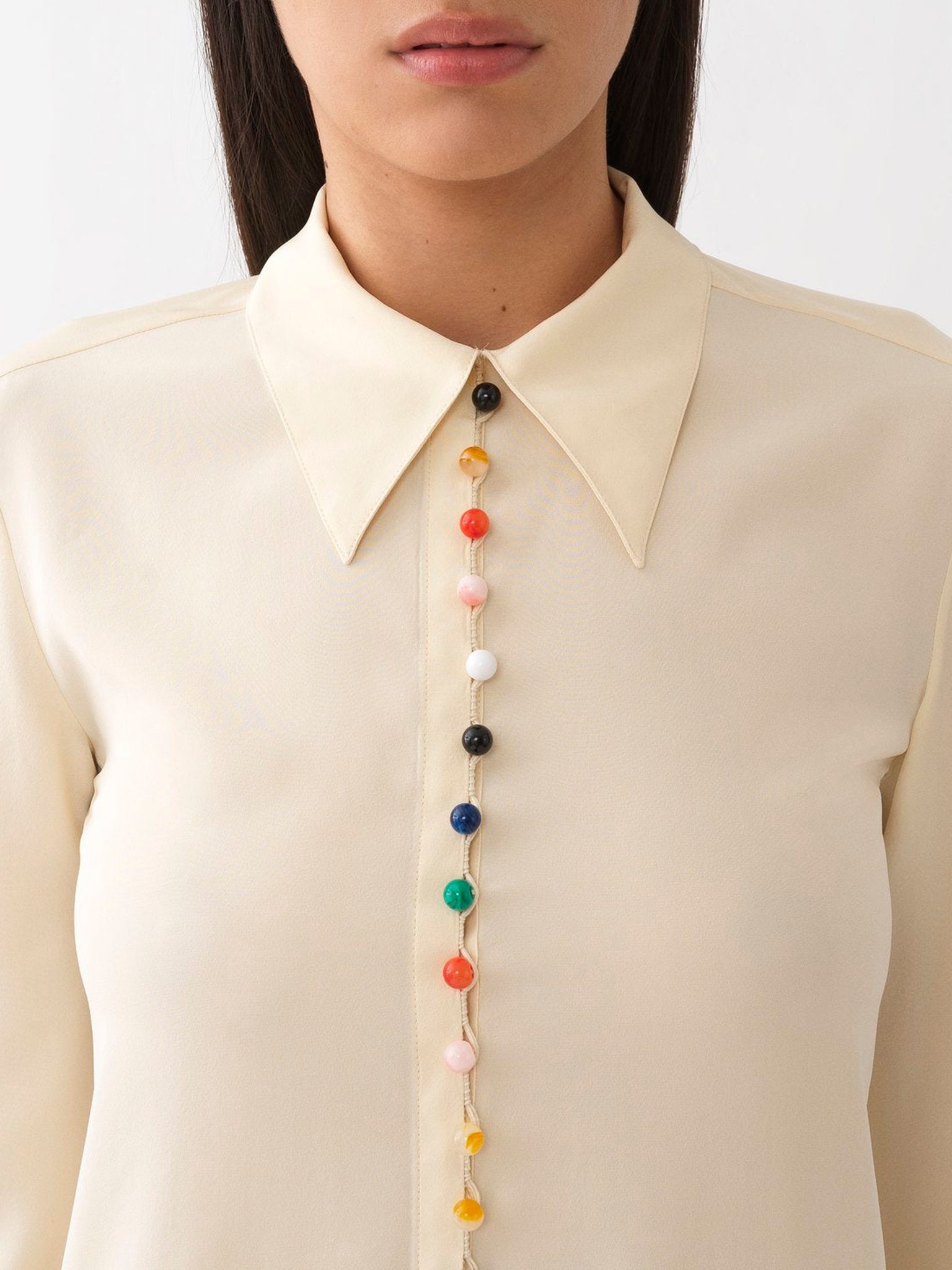 Chemise classique en soie - Seedpearl Beige