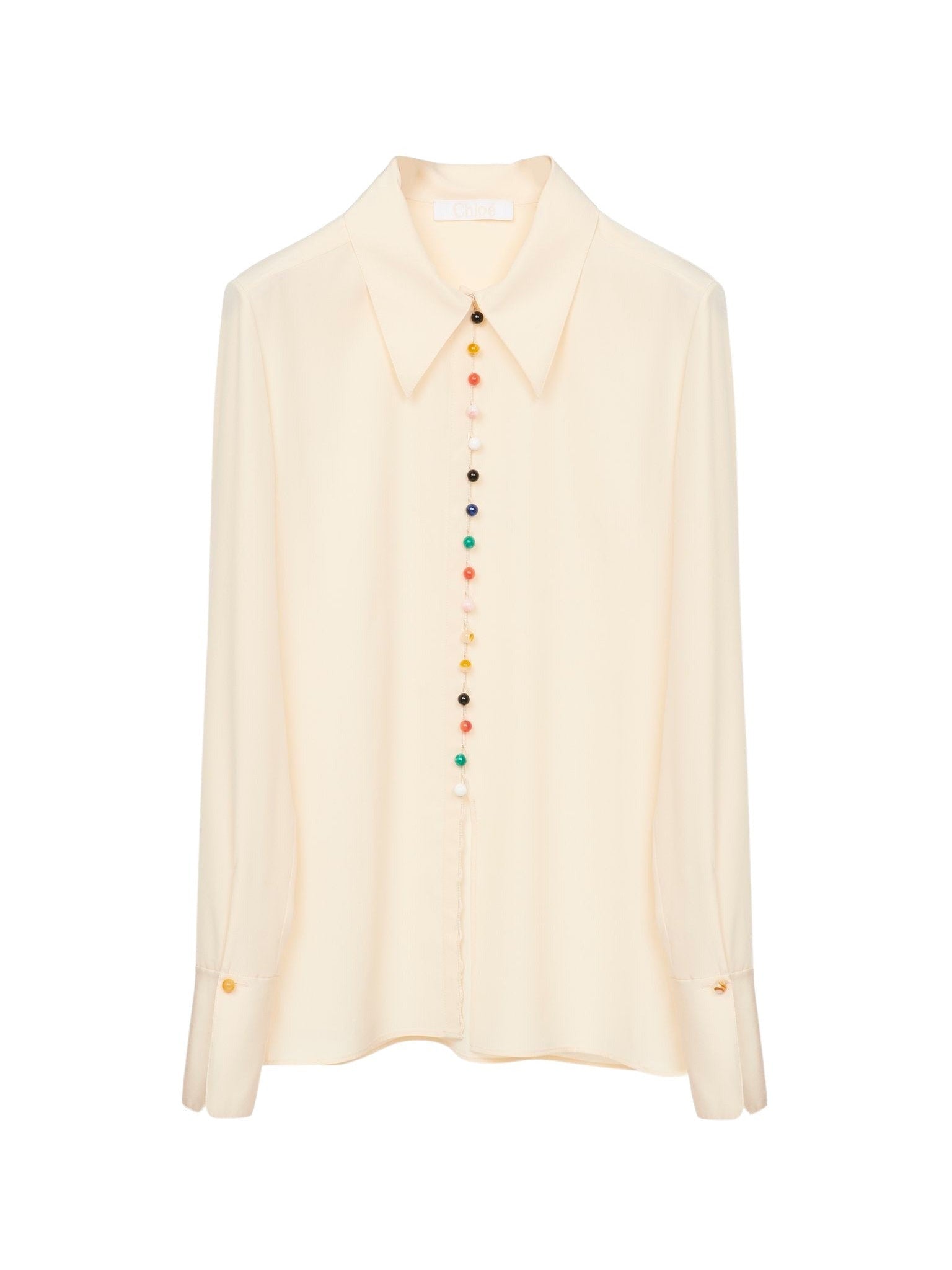Chemise classique en soie - Seedpearl Beige