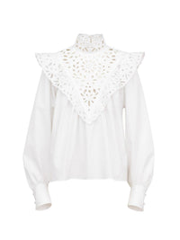 Blouse à col montant - White