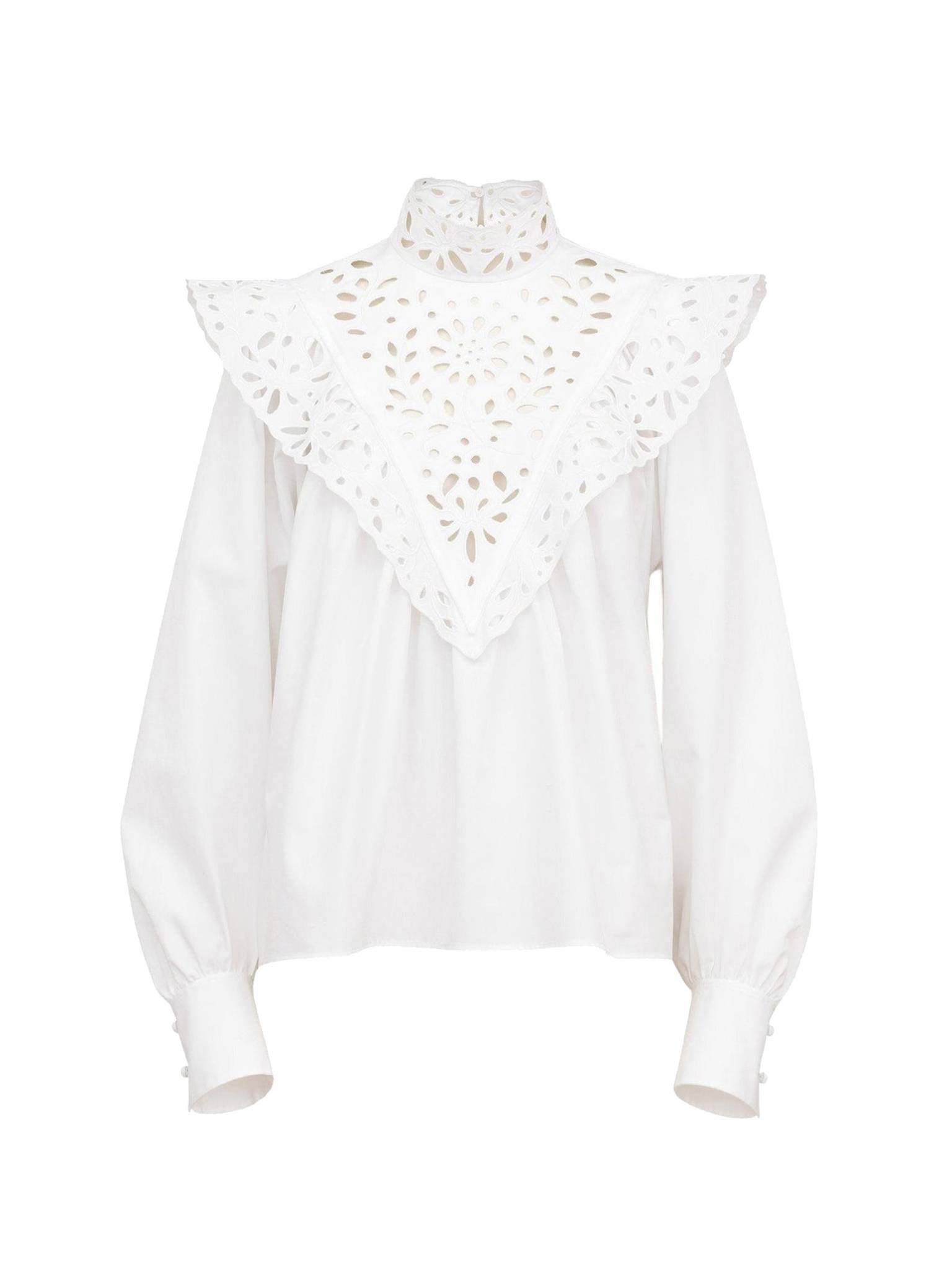 Blouse à col montant - White