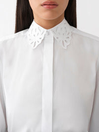 Chemise classique détails à col - White