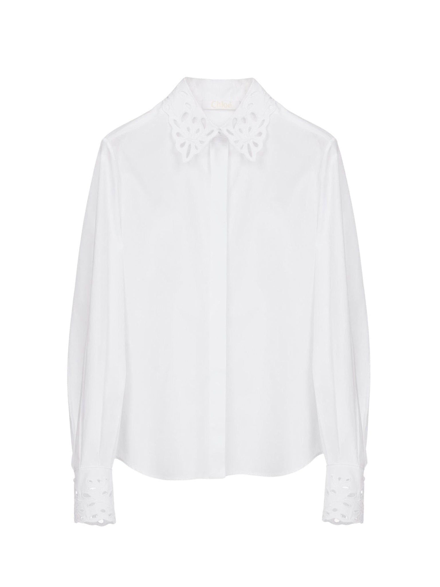 Chemise classique détails à col - White