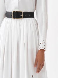 Chemise classique détails à col - White