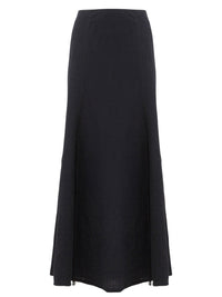 Jupe évasée en lin - Black
