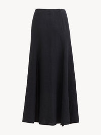 Jupe évasée en lin - Black