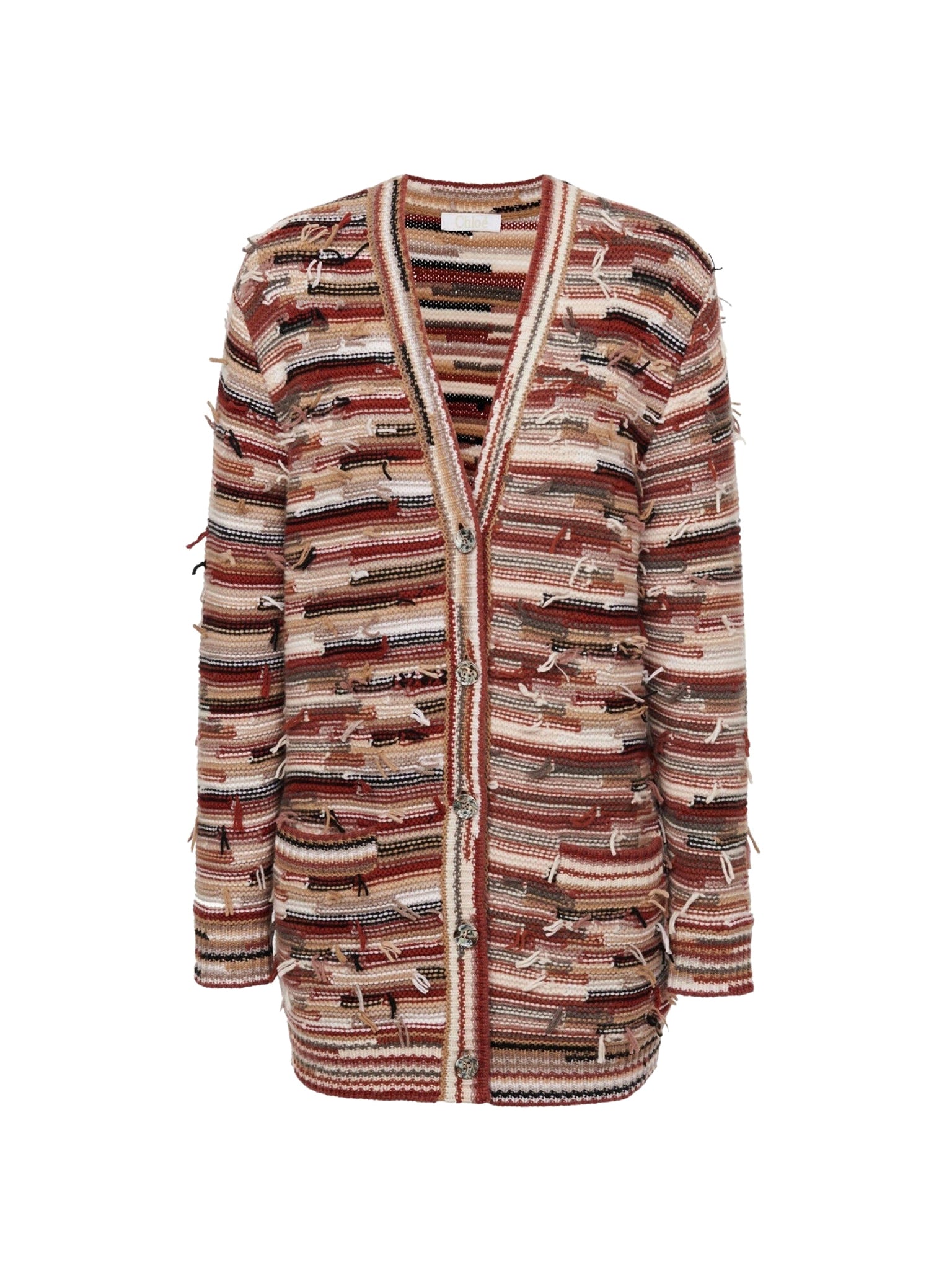 Cardigan à col V oversize en cachemire - Multicolor Grey