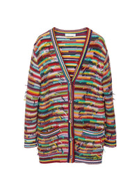 Cardigan à col V oversize en cachemire - Multicolor