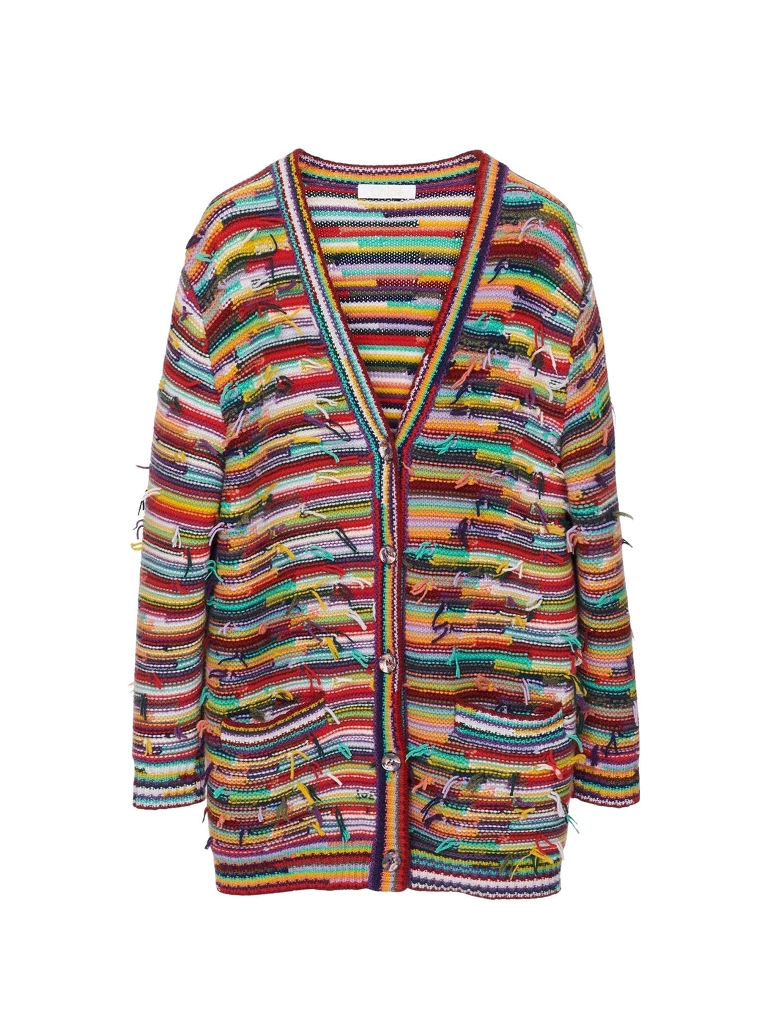 Cardigan à col V oversize en cachemire - Multicolor