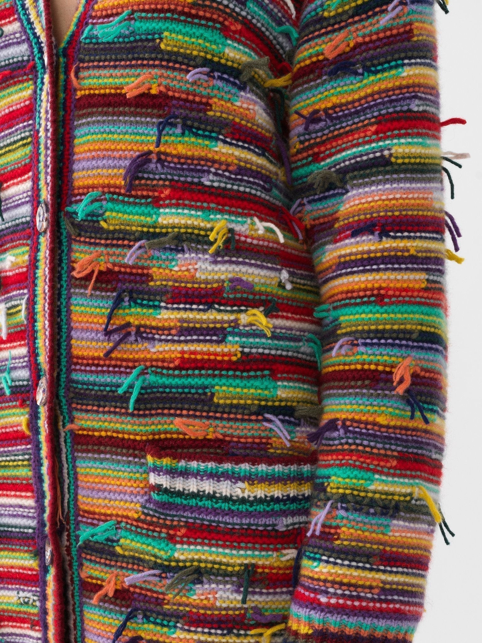 Cardigan à col V oversize en cachemire - Multicolor