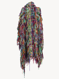 Manteau maille à franges en cachemire - Multicolor