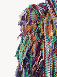 Manteau maille à franges en cachemire - Multicolor