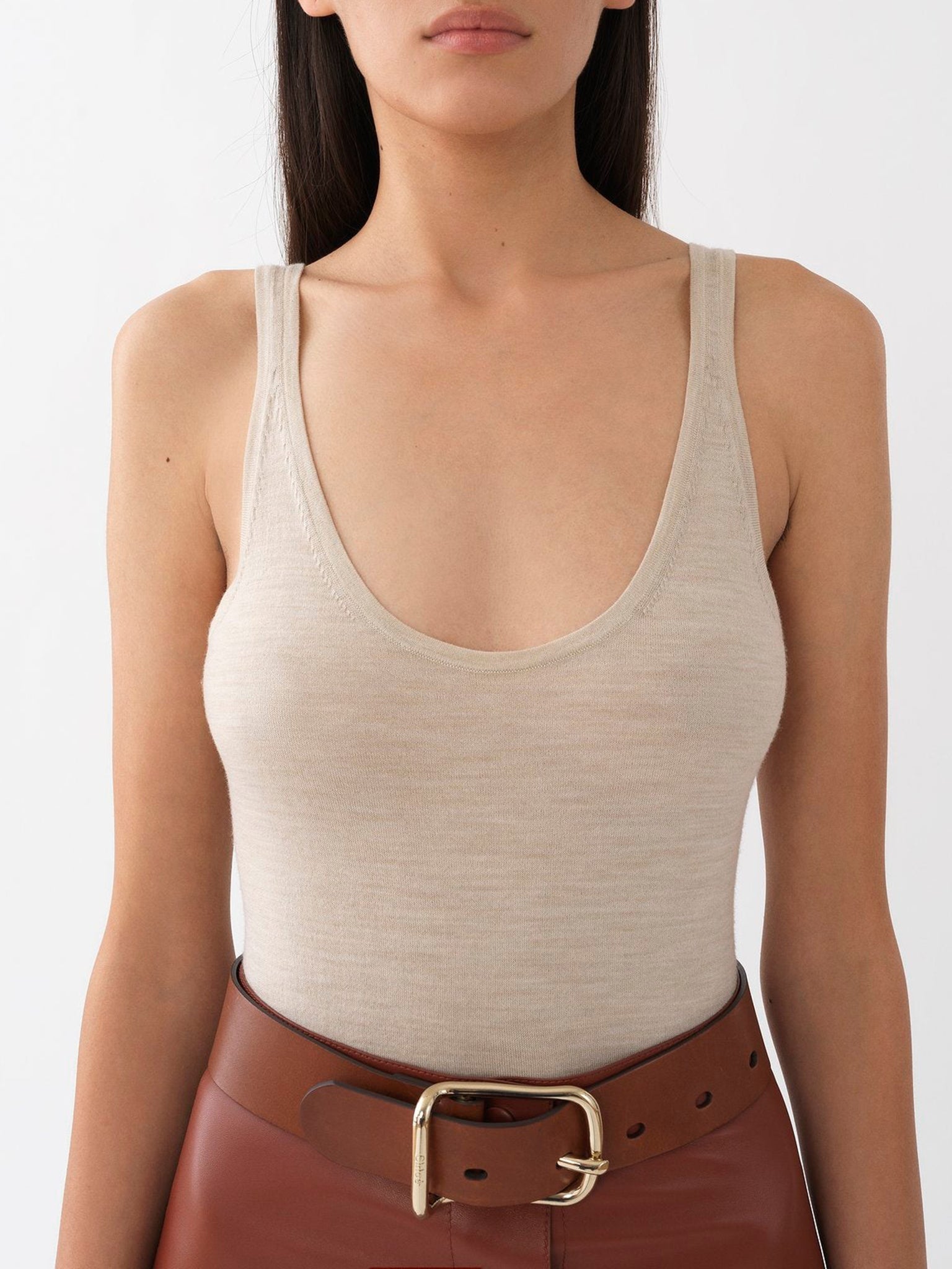 Débardeur classique en laine - Sandy Beige